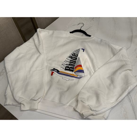 XL | RHUDE Catamaran Champion Graphic Crewneck Sweater Mens MSRP $765 NWT - Picture 4 of 13